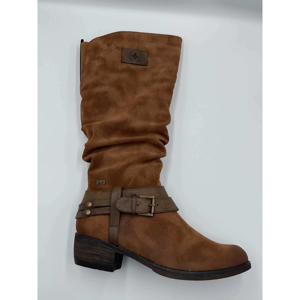 Rieker Antistress Womens Brown Slouch Knee High Boots Faux Shearling Lined 39